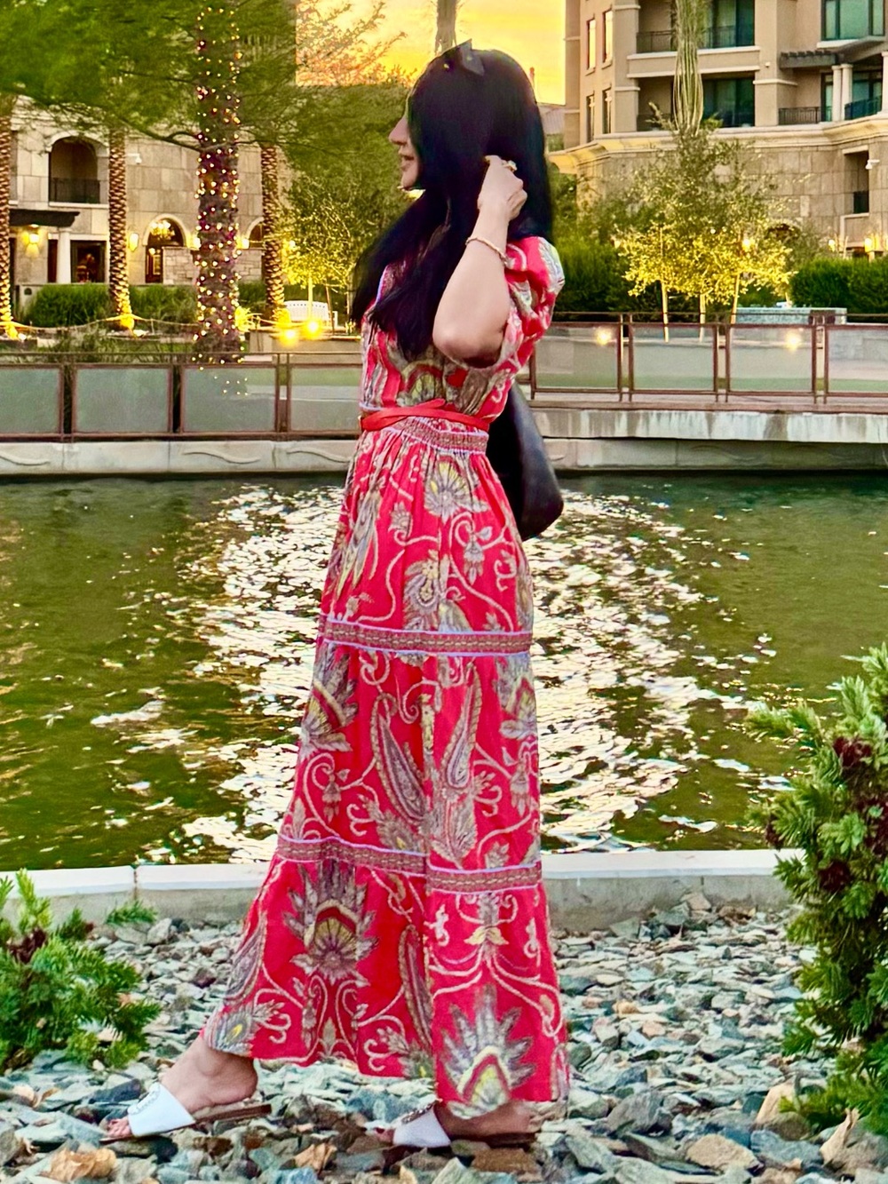Gretchen Scott Designs Coral Paisley Button-Front Maxi Dress